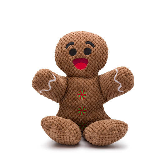 Gingerbread Floppy Plush Dog Toy