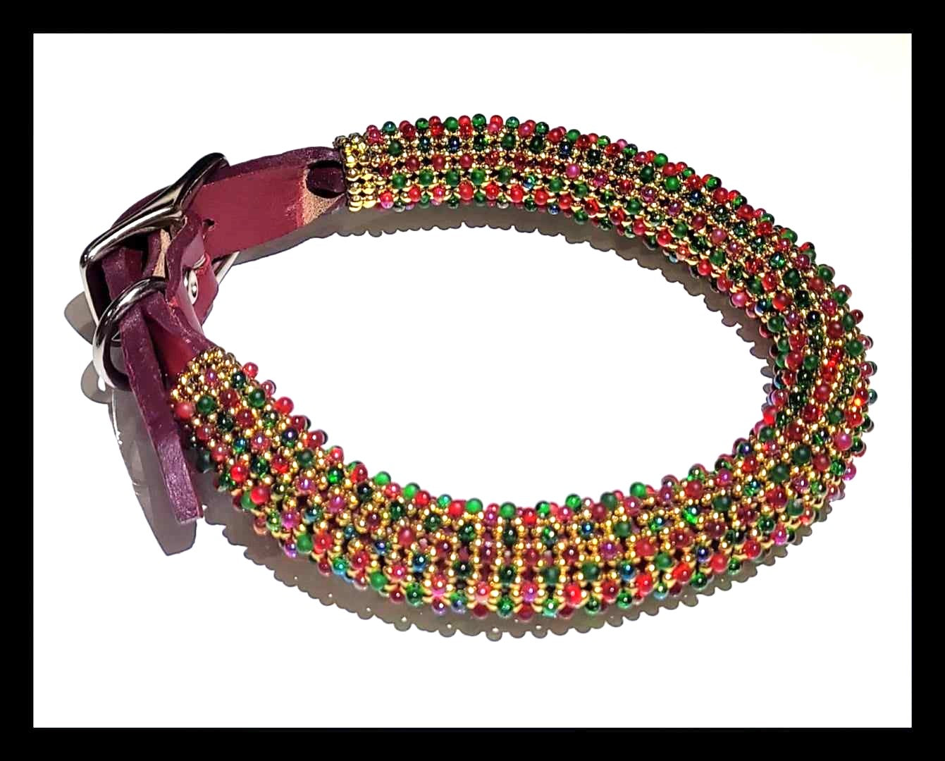 Hand-beaded Holiday Collar