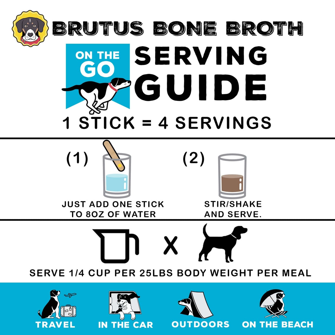 Brutus Bone Broth - Beef - Single Stick